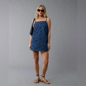 Denim Floral Mini Dress